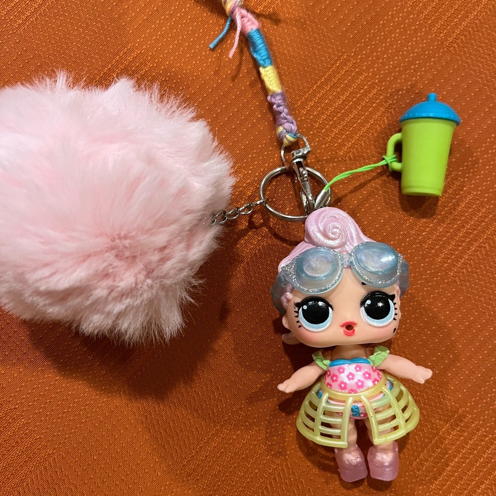 Pink and Green LOL Surprise Keychain Accessory